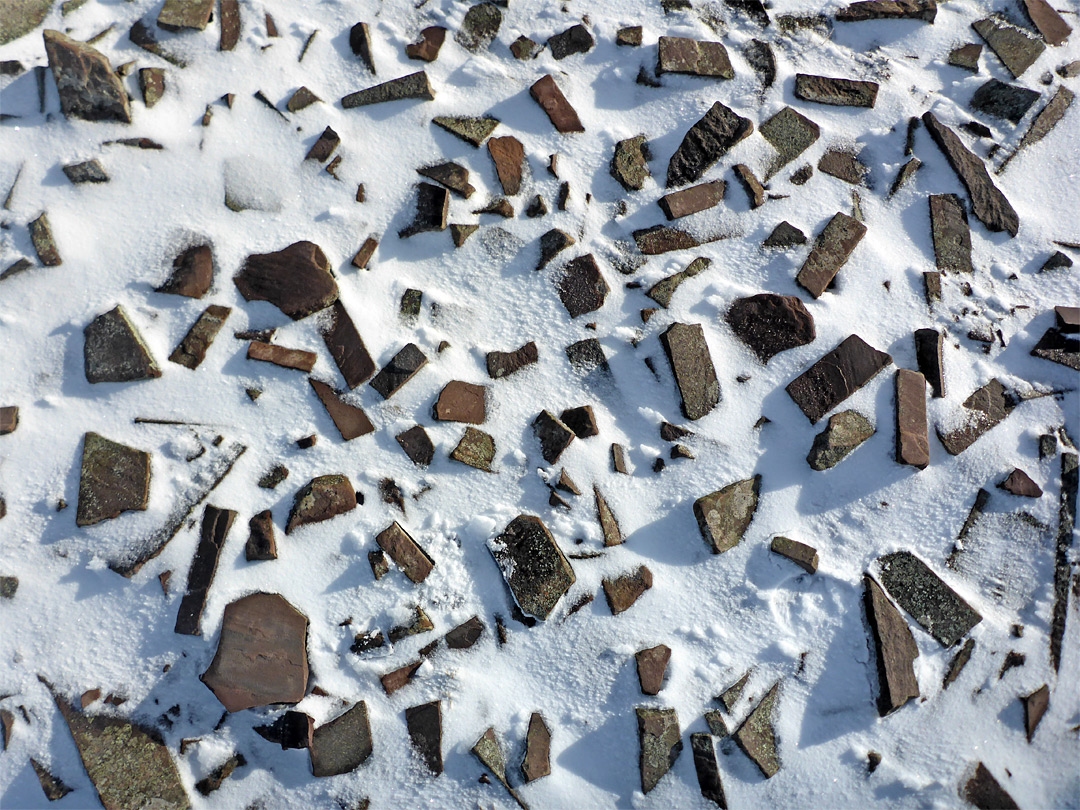 Snow and stones