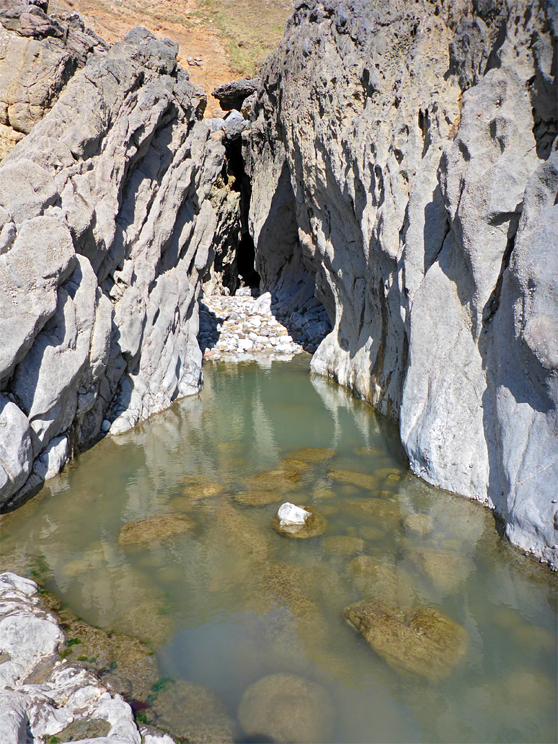 Inlet and cave