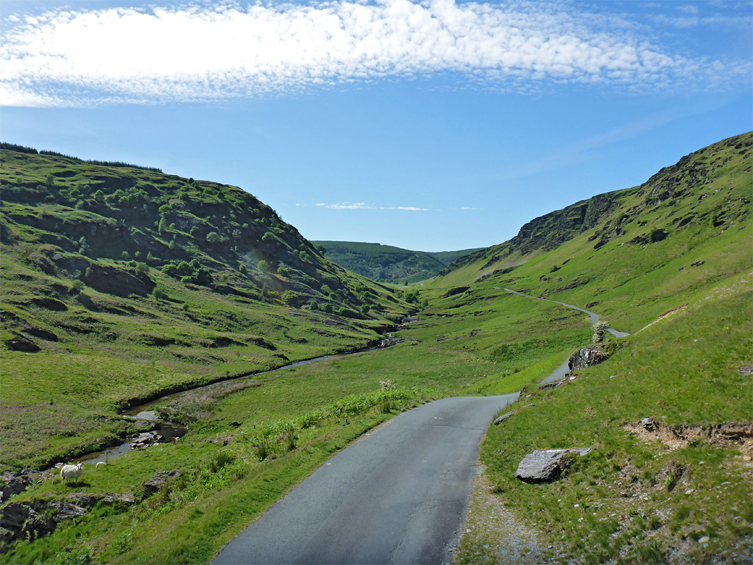 View up the valley