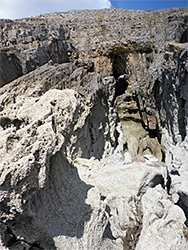 Rocks below a cave