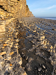 Jagged rock layers