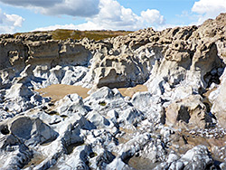 Brown and white limestone