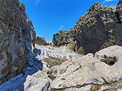 Rock-lined channel