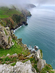 Misty coastline