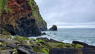 Cliffs to the west